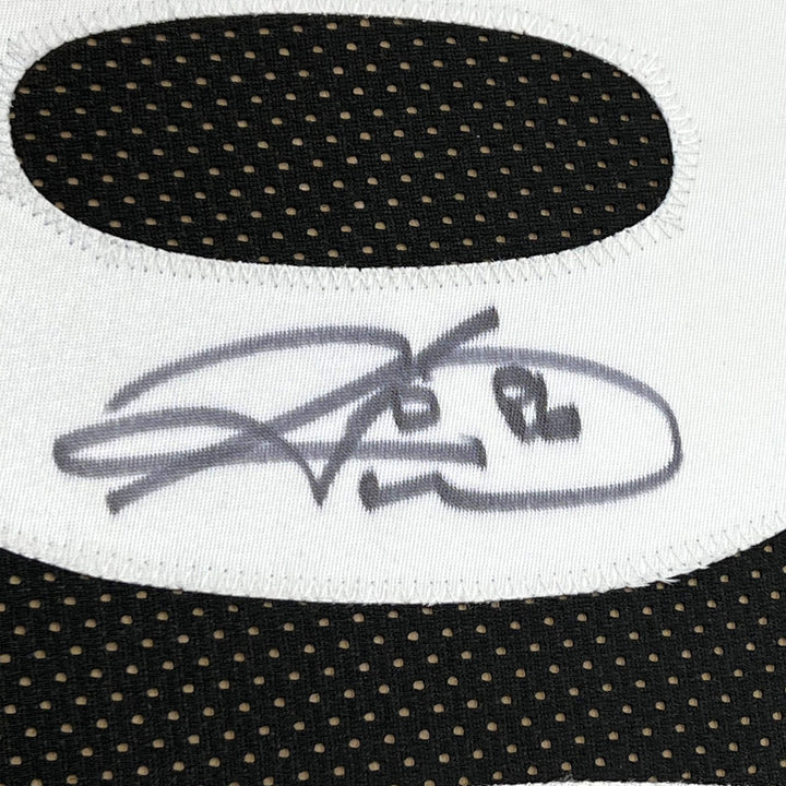 FRAMED Autographed/Signed HINES WARD 33x42 Pittsburgh Black Jersey JSA COA Auto