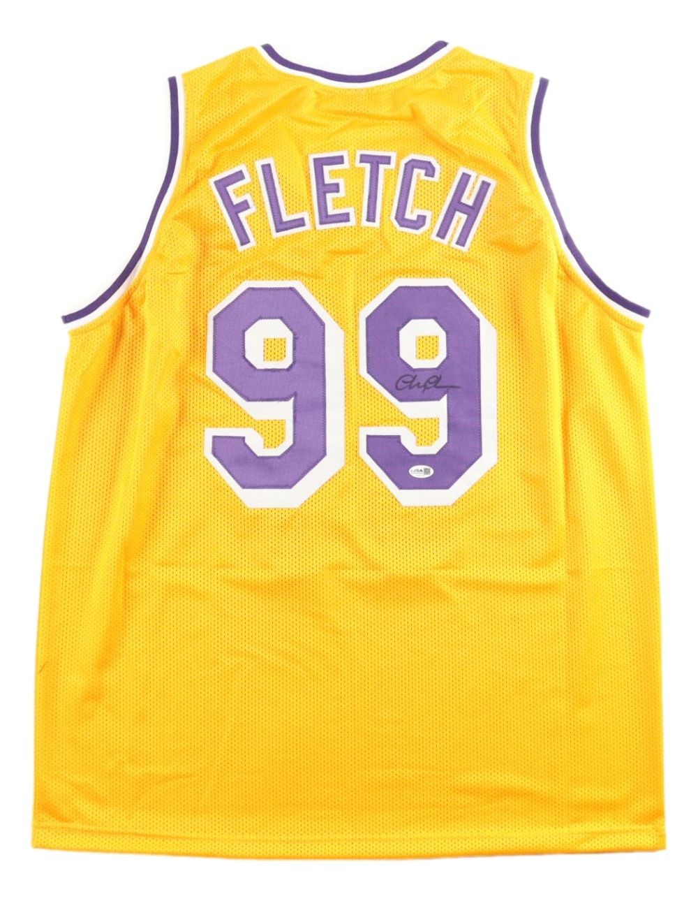 Chevy Chase Signed Los Angeles Yellow Fletch Basketball Jersey JSA QR Hologram