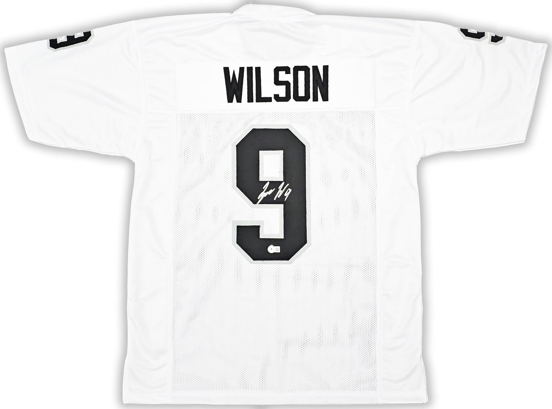 Las Vegas Raiders Tyree Wilson Signed White Jersey Beckett Wit