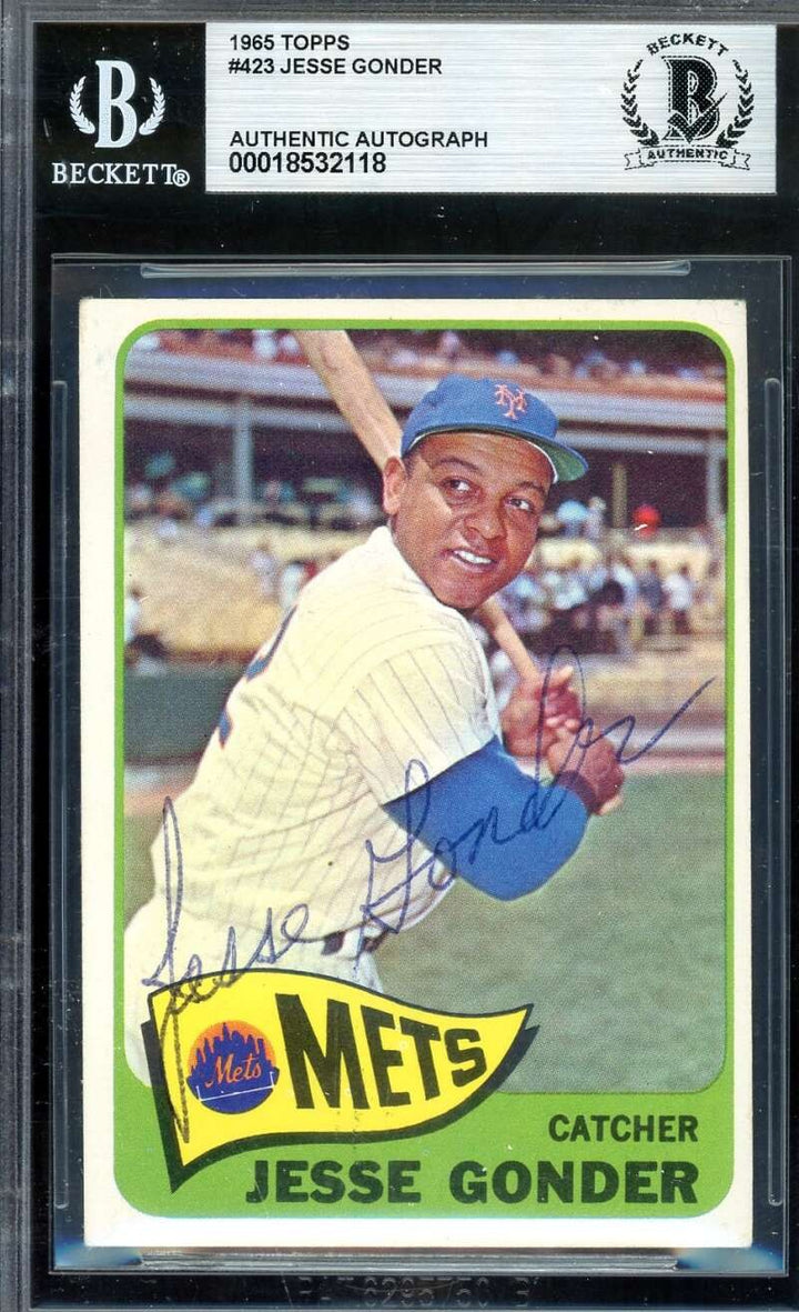 Jesse Gonder Beckett BAS Signed 1965 Topps Autograph Mets