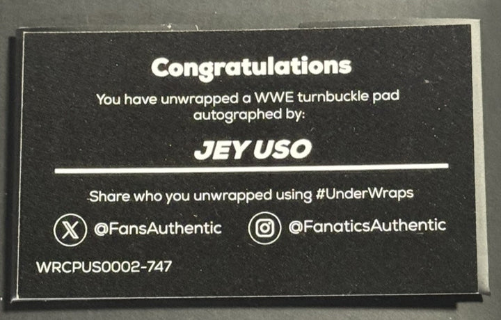 Jey Uso Signed Wrestlemania 41 Turnbuckle LE /41 Auto Fanatics WWE Under Wraps