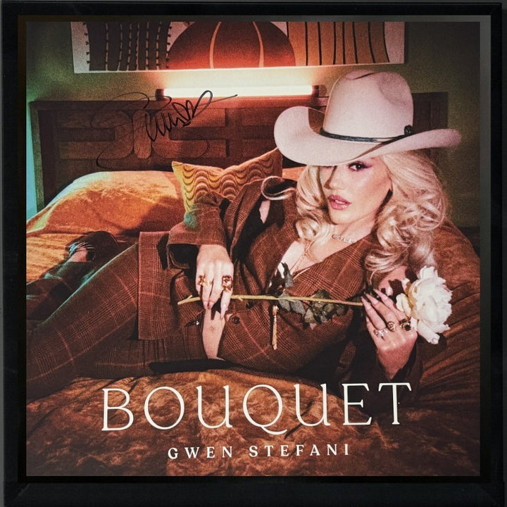 Gwen Stefani signed 2024 Bouquet 11.5x11.5 Art Card/LP/Vinyl Record Framed - COA