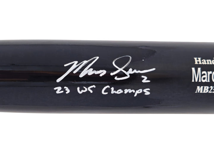 Marcus Semien Auto Black Marucci Player Model Bat Rangers 23 WS Champ Beckett