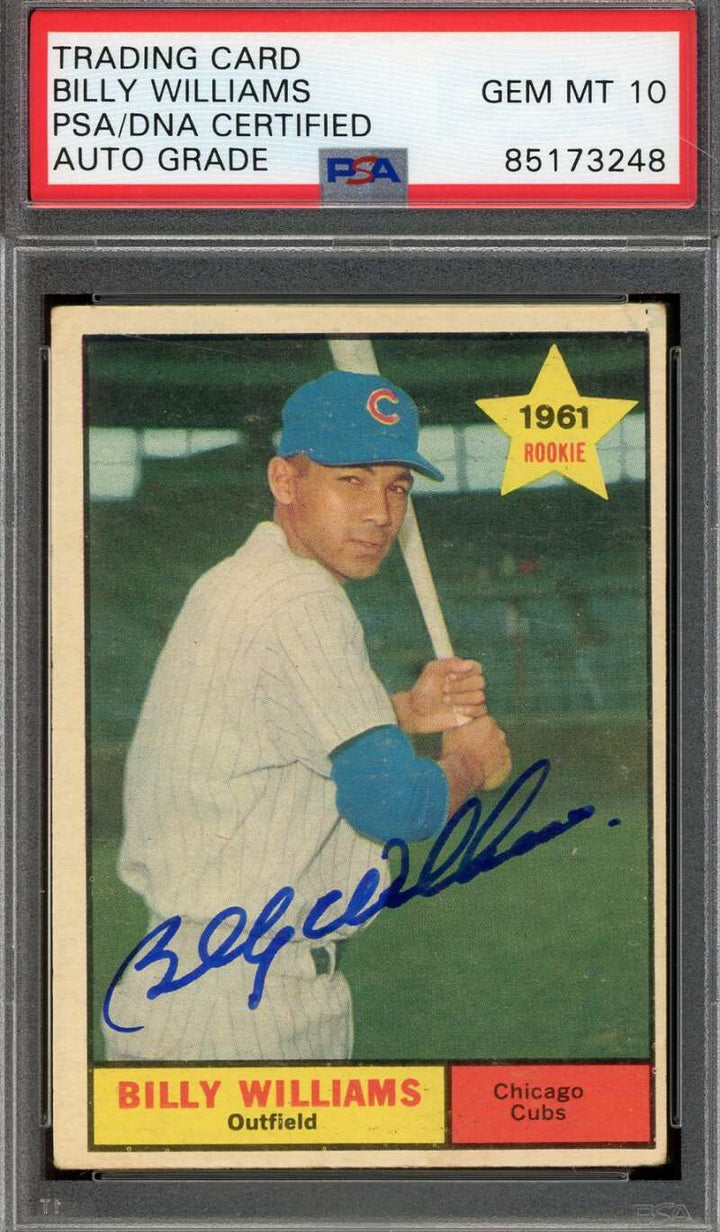 Billy Williams Gem Mint 10 PSA DNA Signed 1961 Topps Rookie Autograph 1