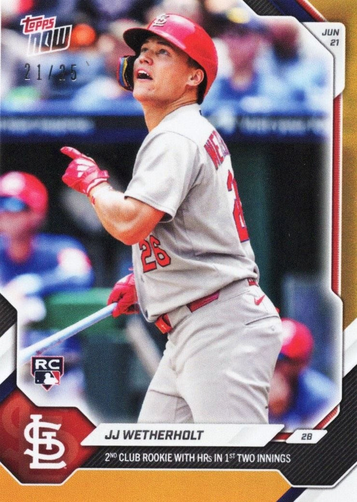 2026 Topps Now JJ Wetherholt #362 Orange Foil /25 Rookie RC Baseball Card