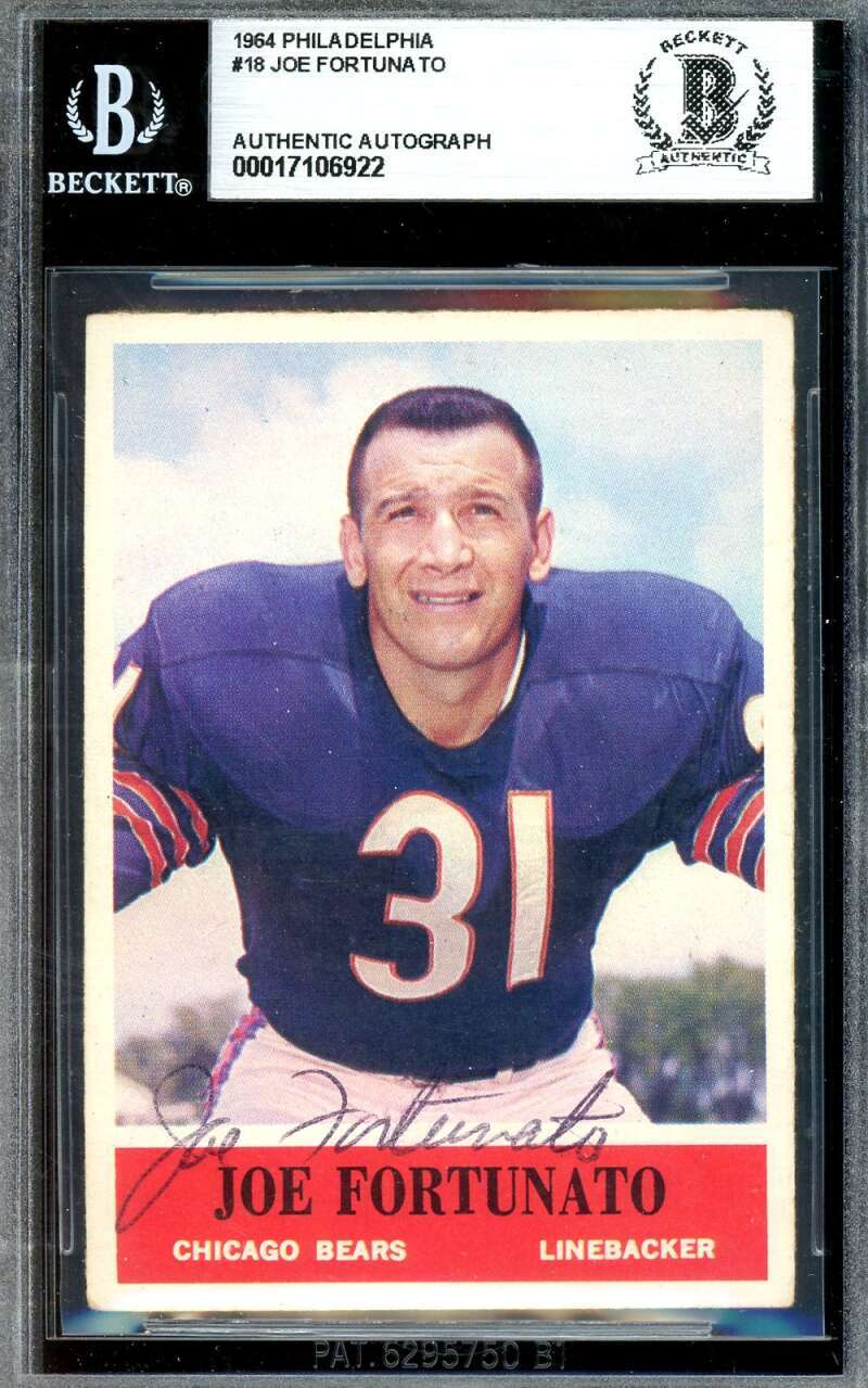Joe Fortunato Beckett BAS Signed 1964 Philadelphia Gum Autograph