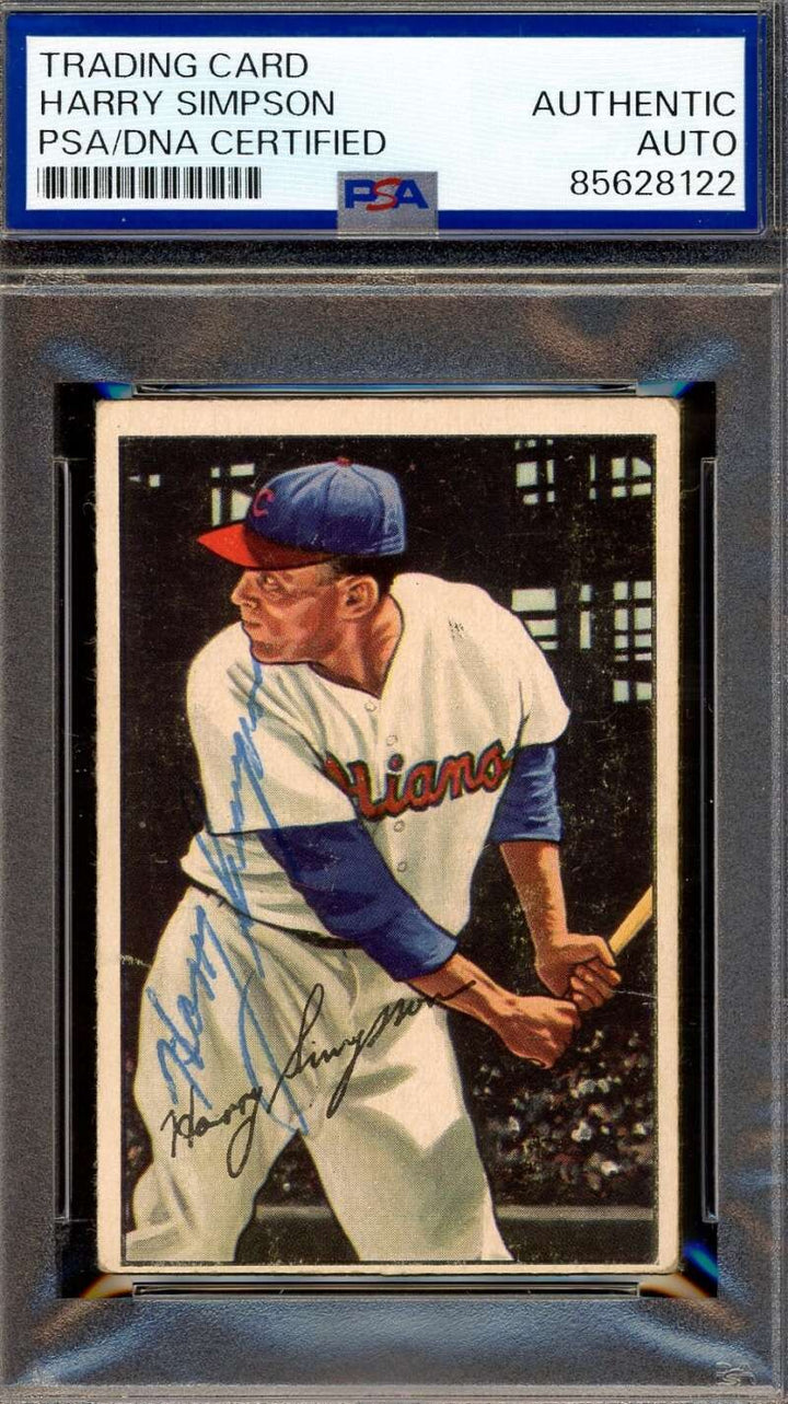 Harry Simpson PSA DNA Vintage Signed 1952 Bowman Rookie Autograph