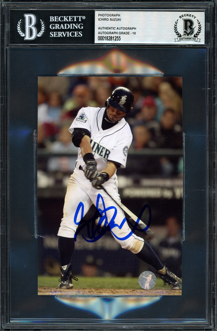 Ichiro Suzuki Signed 4x6 Photo Seattle Mariners Auto GM 10 Beckett #18281255