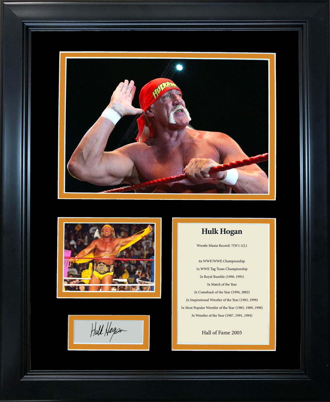 Framed Hulk Hogan Hall of Fame Facsimile Laser Engraved Auto WWE 12"x15" Photo