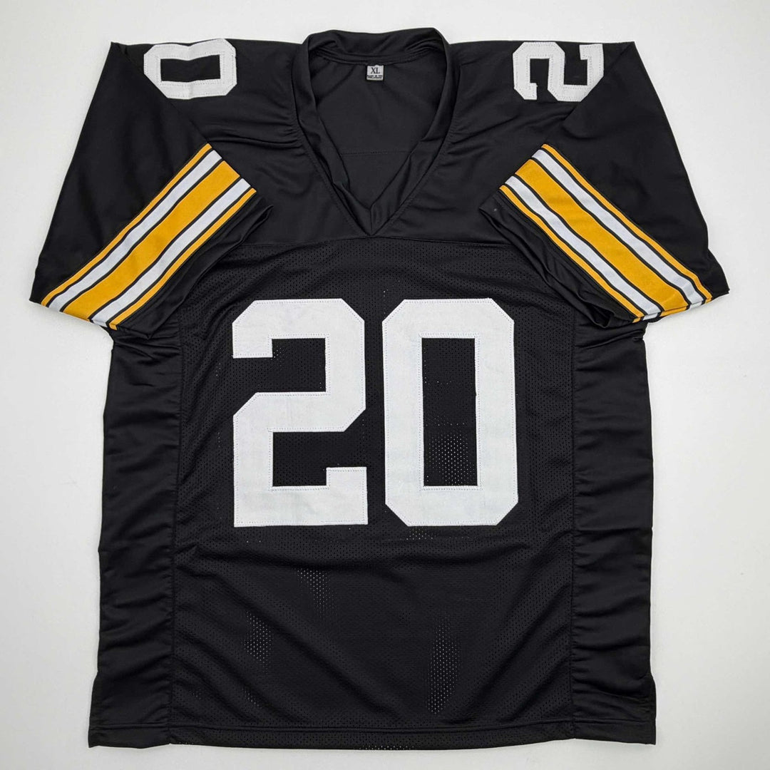 Signed ROCKY BLEIER 4x SB Champ Black Pittsburgh Jersey JSA COA Auto