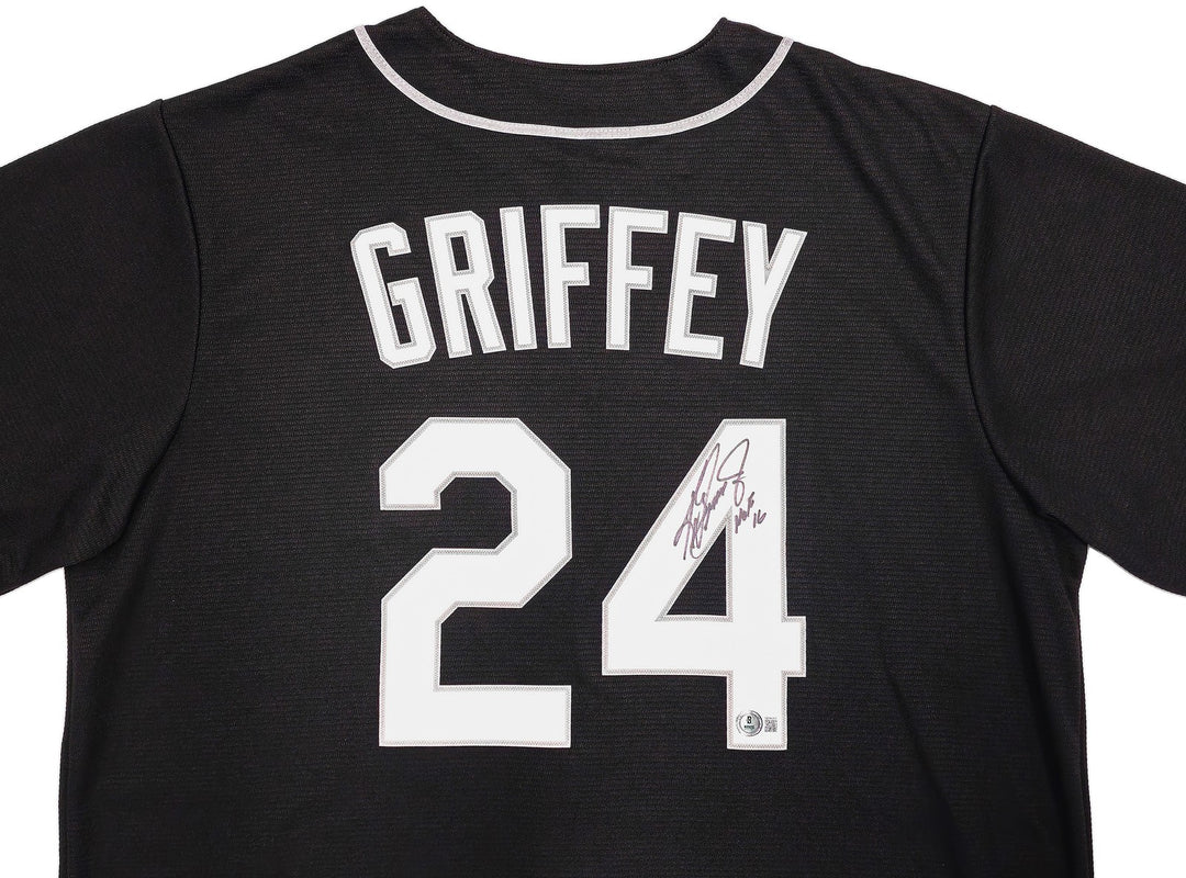 Mariners Ken Griffey Jr. Signed Black Nike Jersey Size L "HOF 16" Beckett Wit