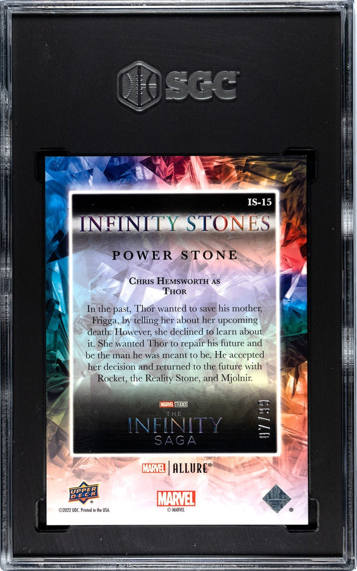 2022 Upper Deck Marvel Chris Hemsworth/Thor Infinity Stone 99 SGC Graded 9.5 MT+