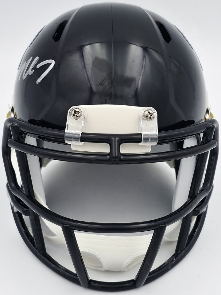 Michael Vick Auto Falcons 1990-02 Throwback Black Speed Mini Helmet Beckett Wit