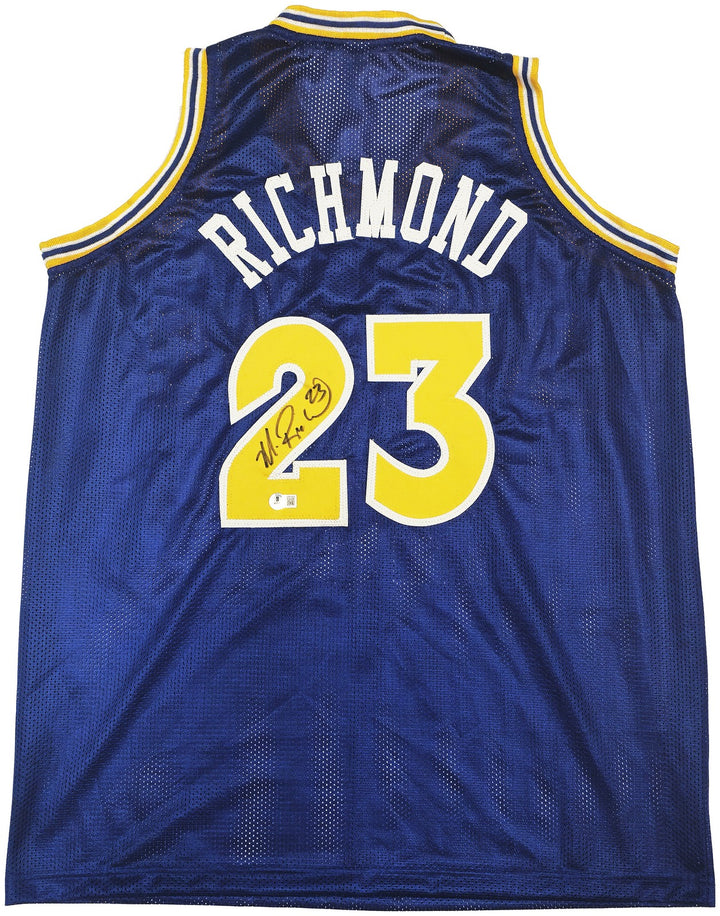 Golden State Warriors Mitch Richmond Autographed Signed Blue Jersey Beckett Wit