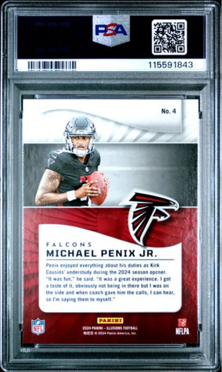 Graded 2024 Panini Illusions Michael Penix Jr #4 Retail Rookie RC Card PSA 10