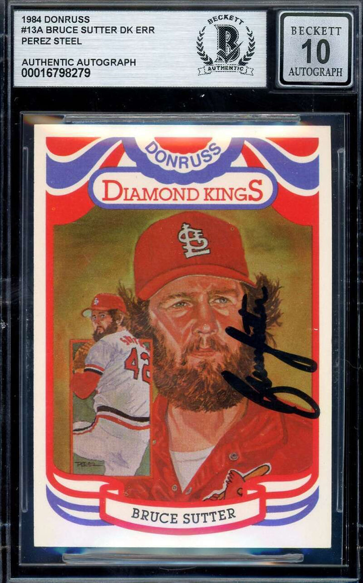 Bruce Sutter Gem Mint 10 Beckett BAS Signed 1984 Donruss Diamond Kings Autograph