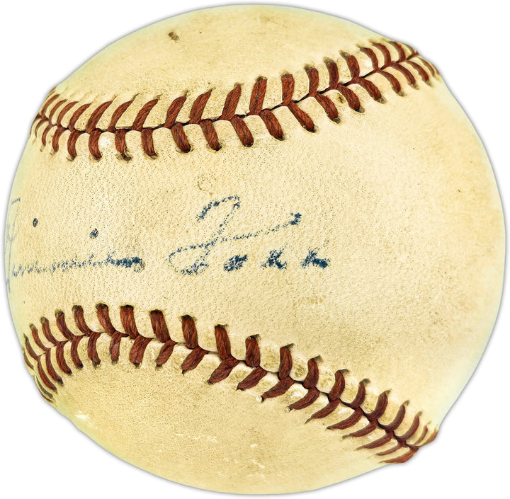 Jimmie Foxx Signed AL Baseball A's (Single Signed) PSA/DNA & Beckett AE41480