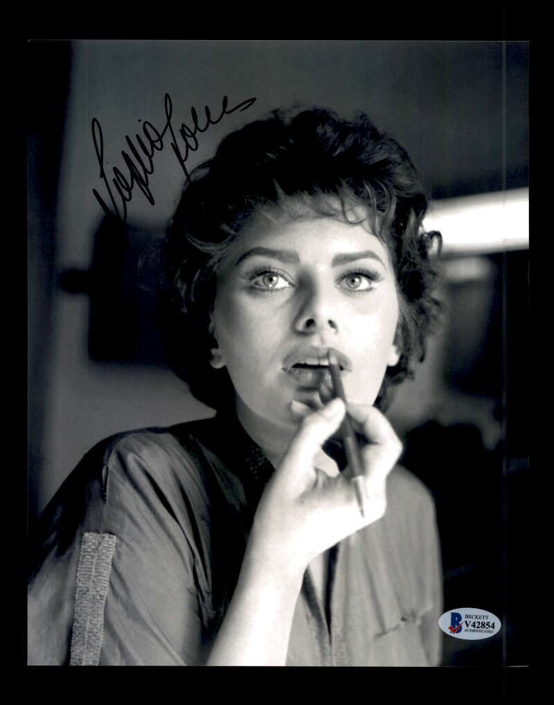 Sophia Loren BAS Beckett Coa Signed 8x10 Photo Certified Autograph
