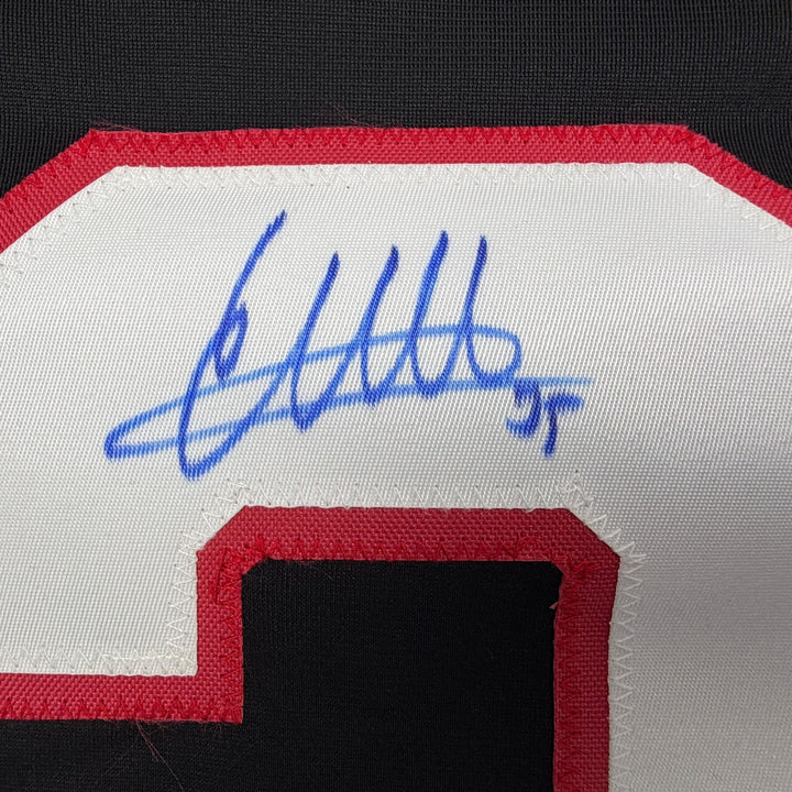Autographed/Signed Linus Ullmark Ottawa Black Hockey Jersey Beckett BAS COA