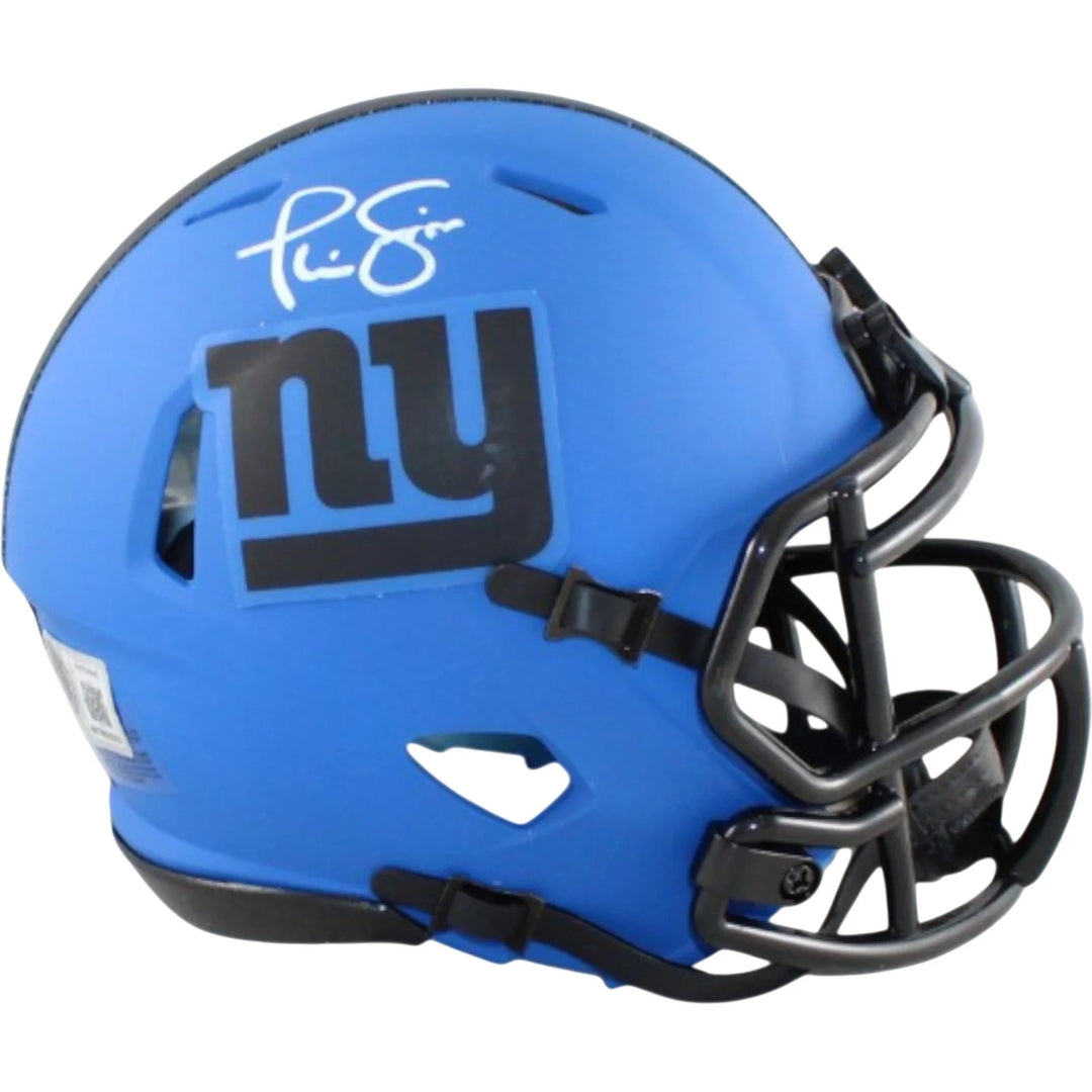 Phil Simms Autographed New York Giants Mini Helmet Rave Beckett Witness 58591