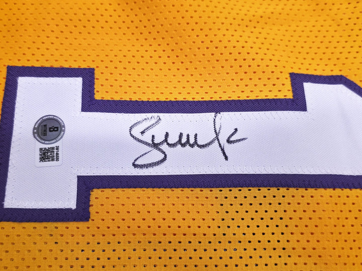 Los Angeles Lakers Steve Nash Autographed Signed Gold Stat Jersey Beckett Wit