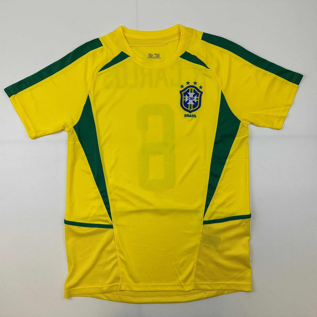 Autographed/Signed Roberto Carlos Brazil Yellow Jersey Beckett BAS COA