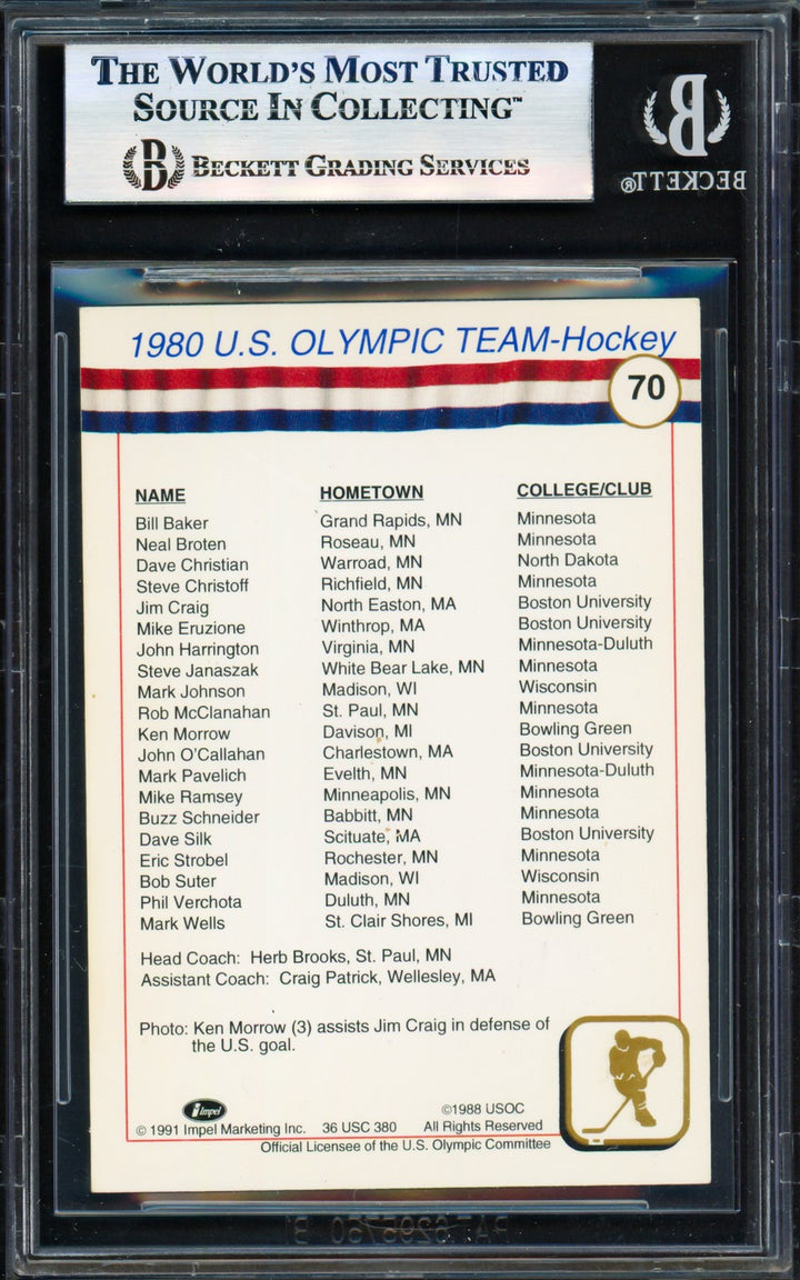 Herb Brooks Signed 1991 Impel Olympics Card 70 1980 Team USA Beckett #17830834