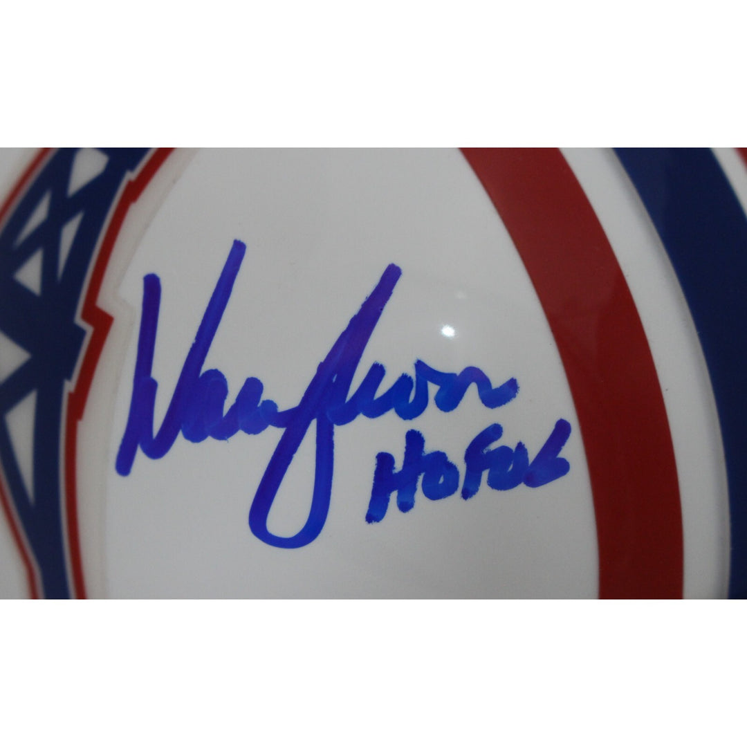 Warren Moon Signed Houston Oilers TB VSR4 Mini Helmet HOF BAS 44760