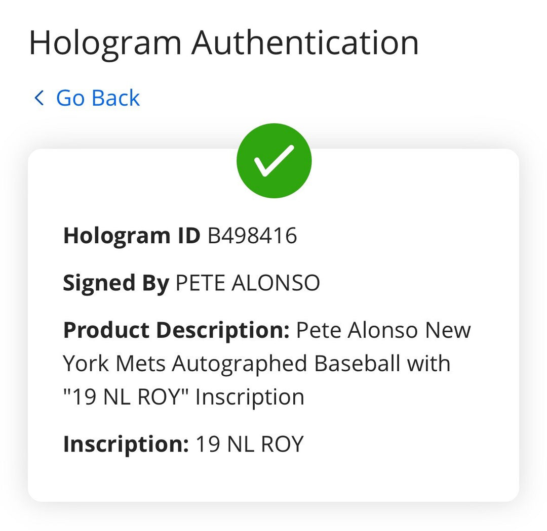 Pete Alonso Signed Official MLB Baseball Mets 2019 NL ROY Auto Rookie Fanatics