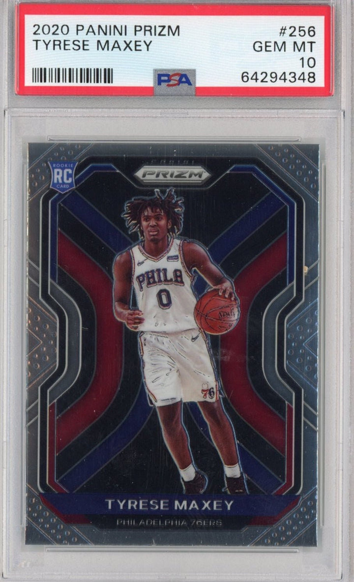 Graded 2020-21 Panini Prizm Tyrese Maxey #256 Rookie RC Card PSA 10