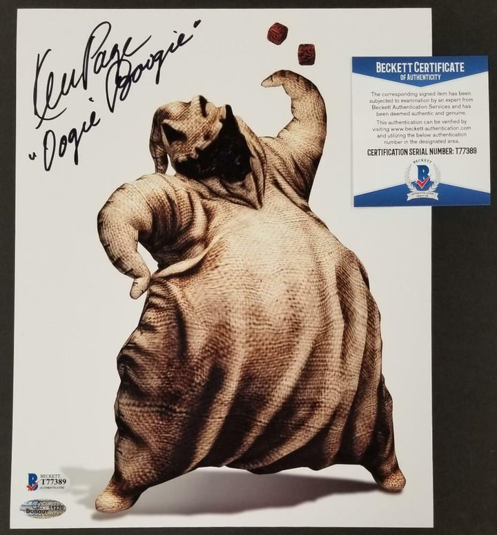 Ken Page signed Nightmare Before Christmas 8x10 Photo #2 Oogie Boogie~ BAS COA