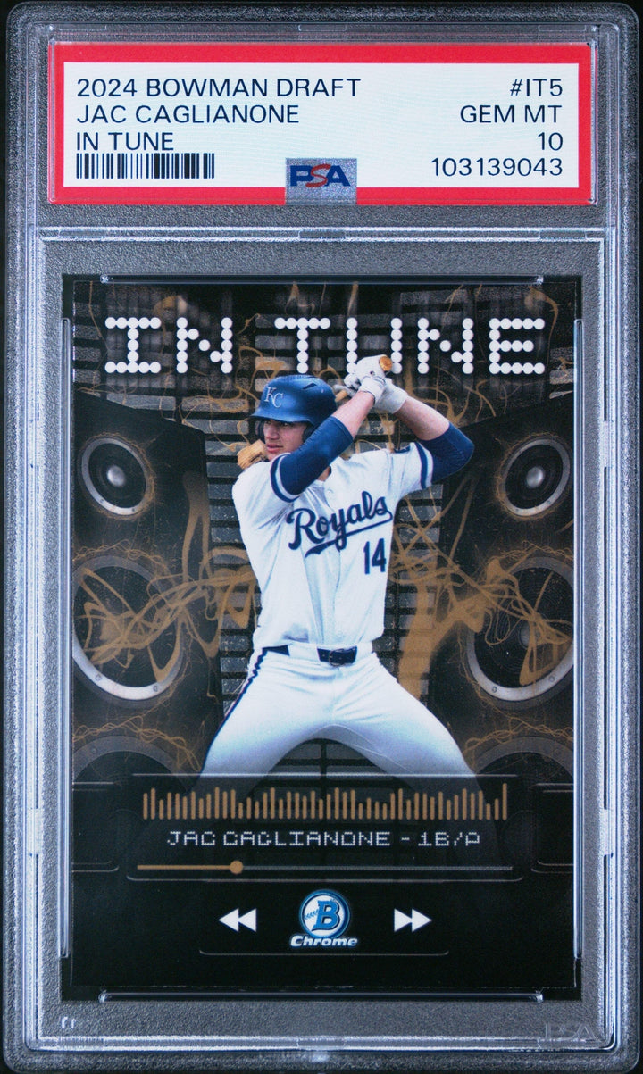 Graded 2024 Topps Bowman Draft Jac Caglianone #IT5 In Tune Baseball Card PSA 10