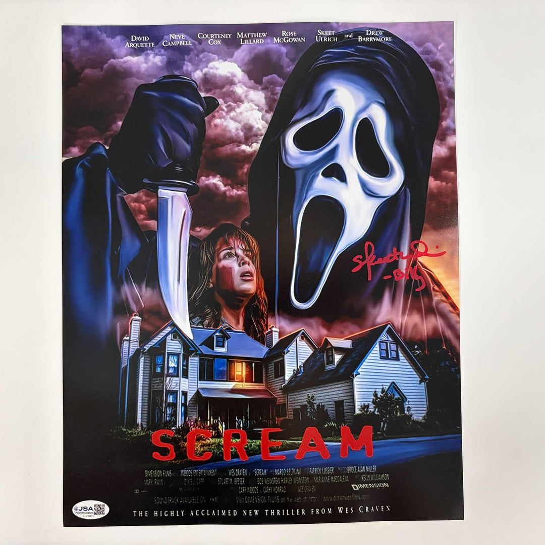 Autographed/Signed Skeet Ulrich Billy Scream 11x14 Movie Poster Photo JSA COA