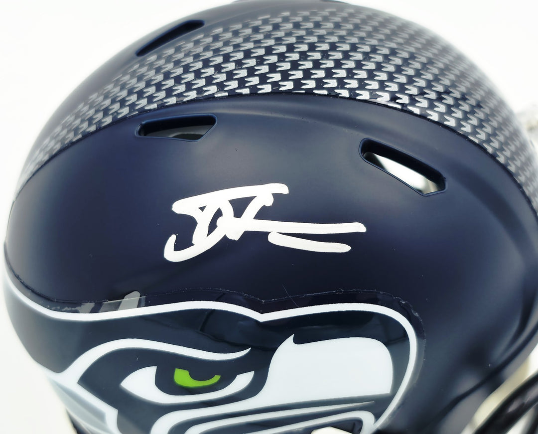 Tory Horton Signed Seahawks Blue SB LX Champions Logo Speed Mini Helmet MCS Holo
