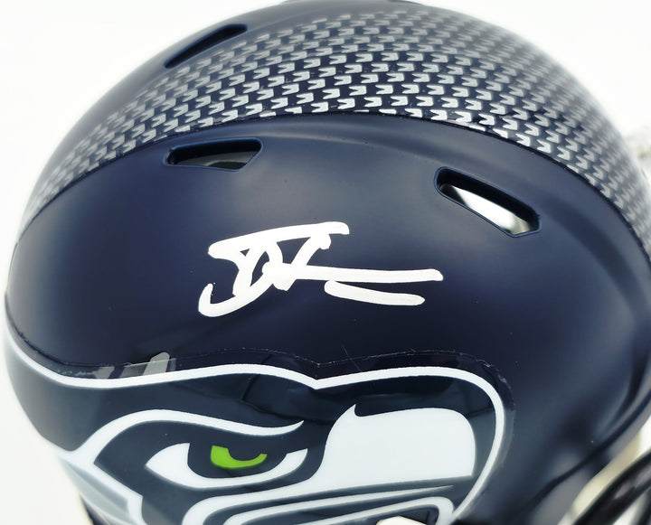 Tory Horton Signed Seahawks Blue SB LX Champions Logo Speed Mini Helmet MCS Holo