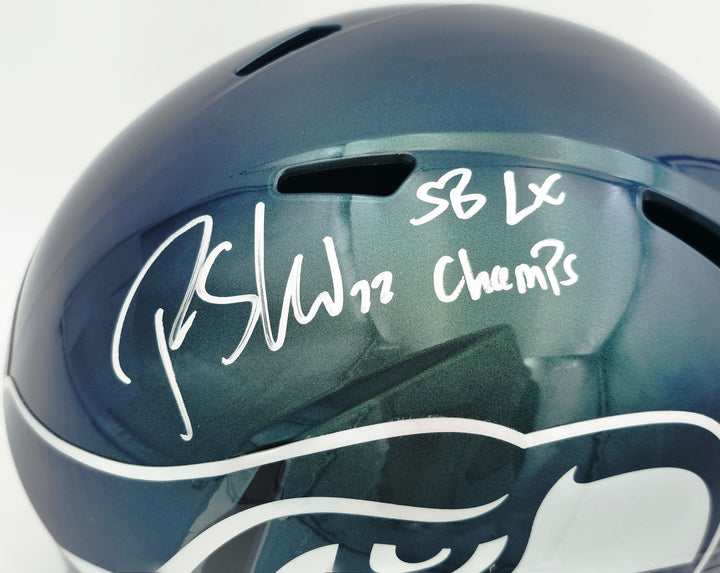 Rashid Shaheed Signed Seahawks Rivalries Full Size Speed Replica Helmet MCS Holo