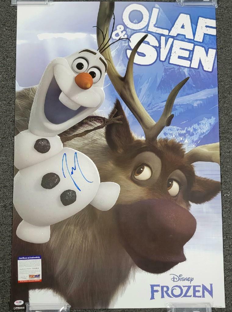 Josh Gad signed Frozen Olaf and Sven 24x36 Poster Photo Autograph ~ PSA ITP COA