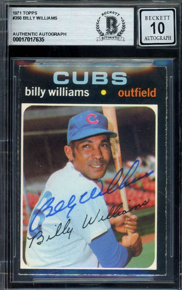Billy Williams Gem Mint 10 Beckett BAS Signed 1971 O PEE CHEE Topps Autograph