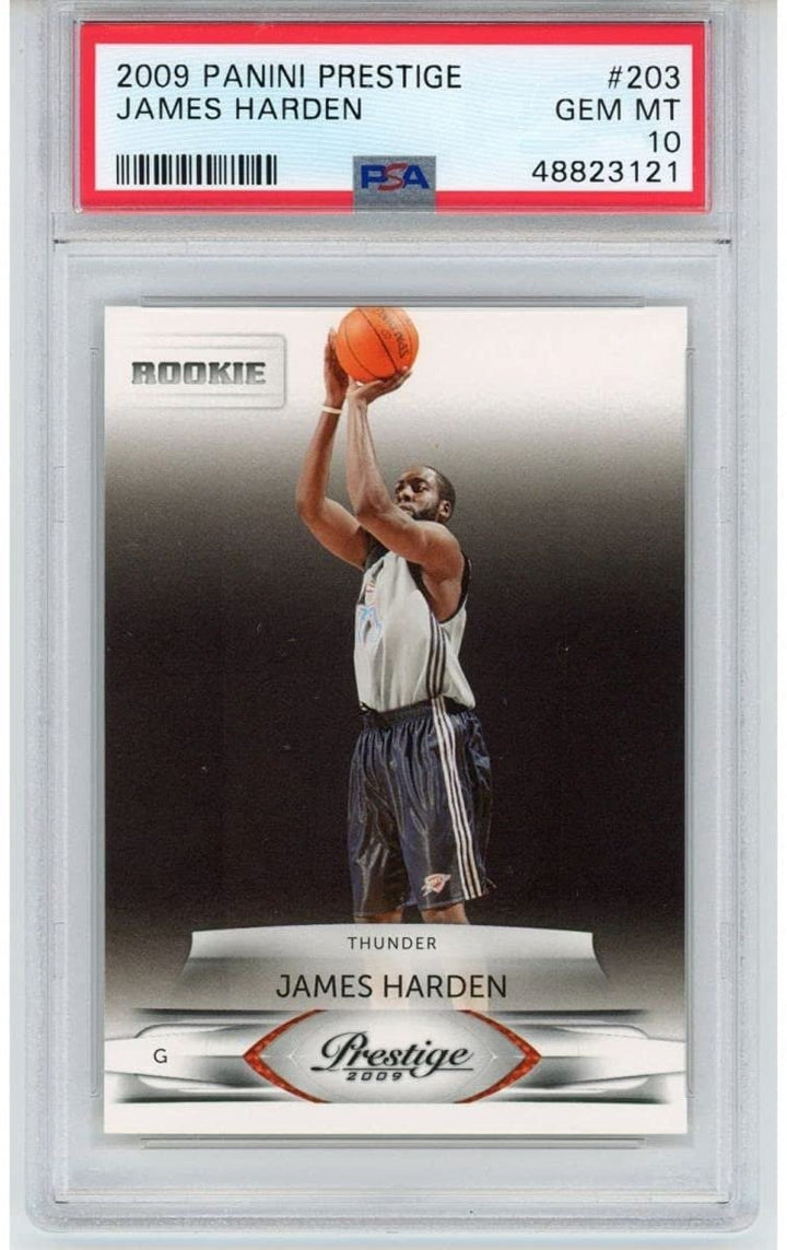 Graded 2009-10 Panini Prestige JAMES HARDEN #203 Rookie Card PSA 10