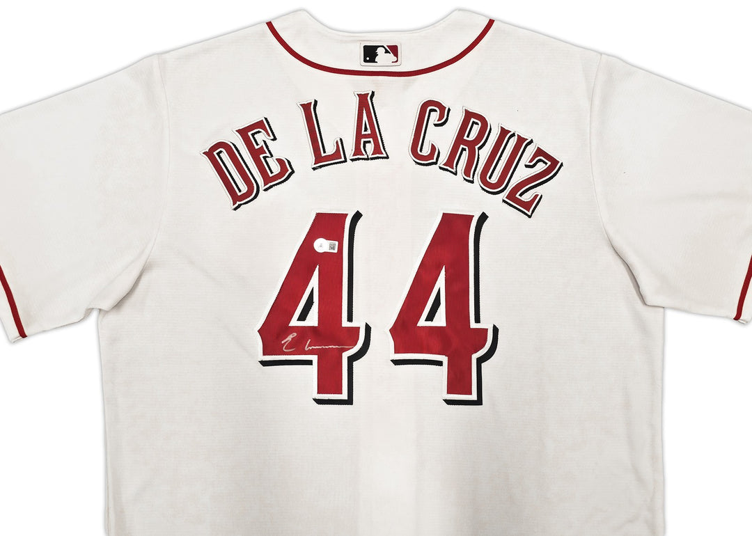 Cincinnati Reds Elly De La Cruz Signed White Nike Jersey Size L Beckett Witness