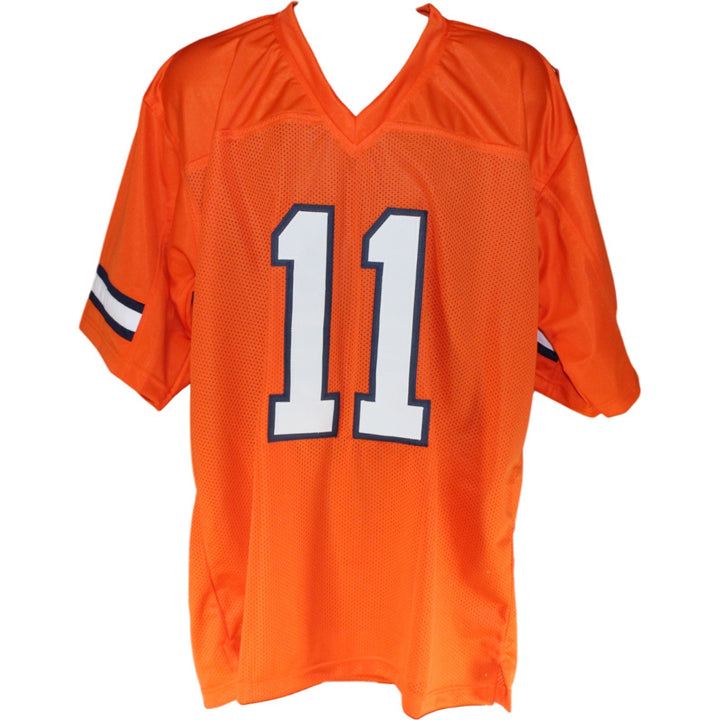 Troy Franklin Autographed/Signed Pro Style XL Orange Jersey Beckett 53870