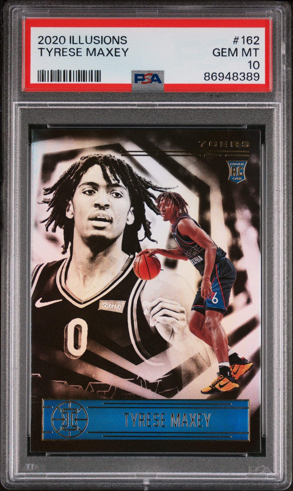 Graded 2020 Panini Illusions Tyrese Maxey #162 Rookie RC Basketball Card PSA 10