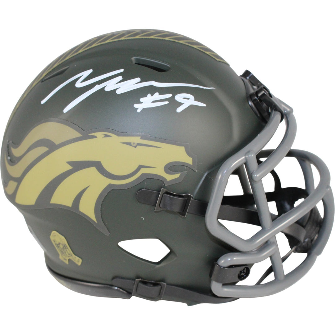 Talanoa Hufanga Autographed Denver Broncos 25 STS Mini Helmet Beckett WIT 53450