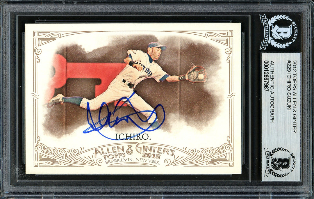 Ichiro Suzuki Signed 2012 Topps Allen & Ginter Card 229 Seattle Mariners Beckett
