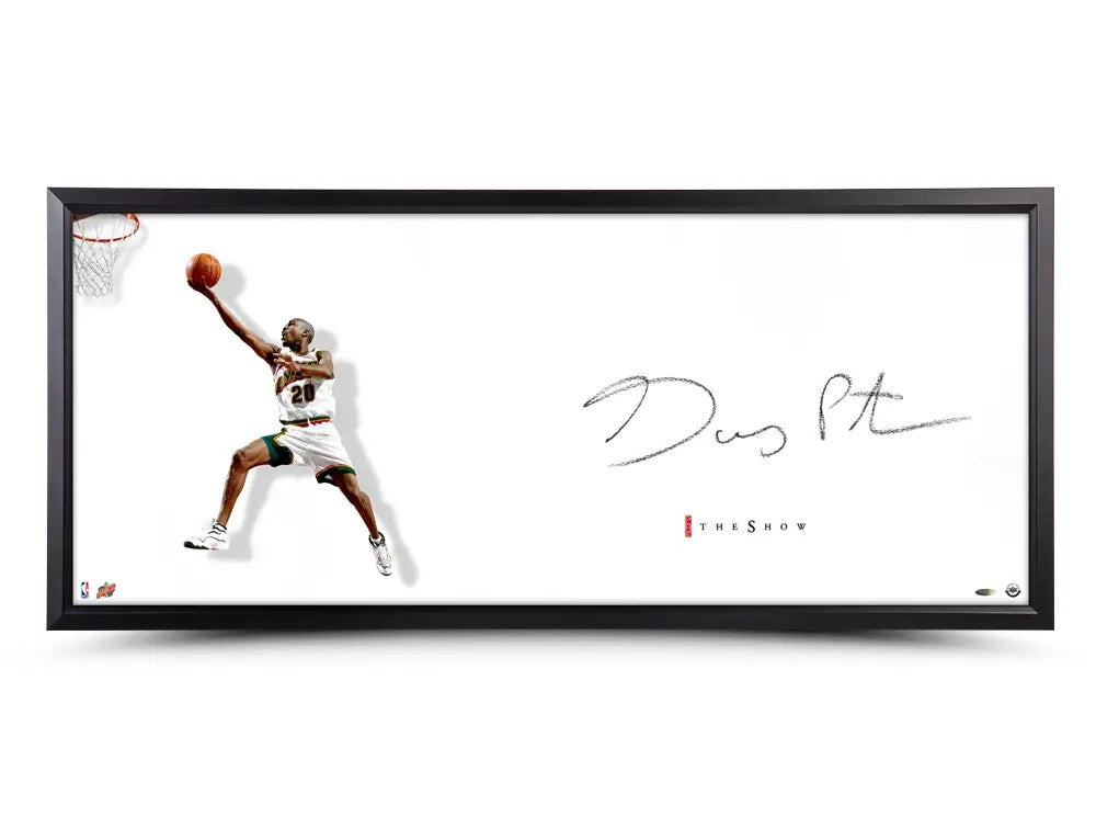 Gary Payton Signed Framed 'The Show' 18x44 Photo Seattle Supersonics UDA Holo