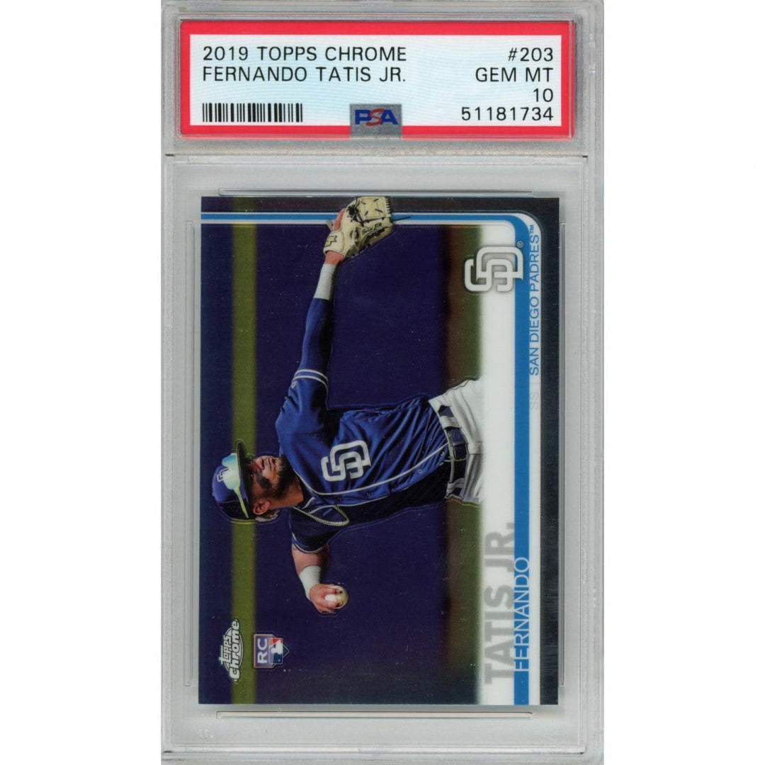 Graded 2019 Topps Chrome FERNANDO TATIS JR. #203 Rookie RC Baseball Card PSA 10