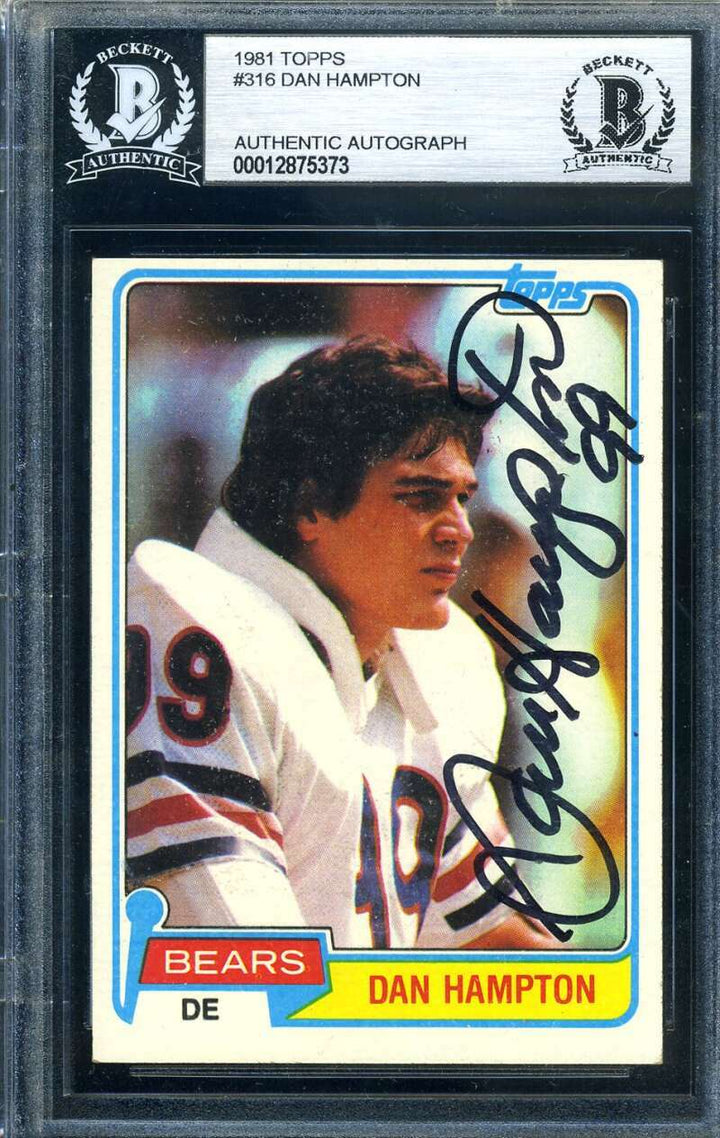 Dan Hampton BAS Beckett Coa Signed 1981 Topps Rookie Autograph 388