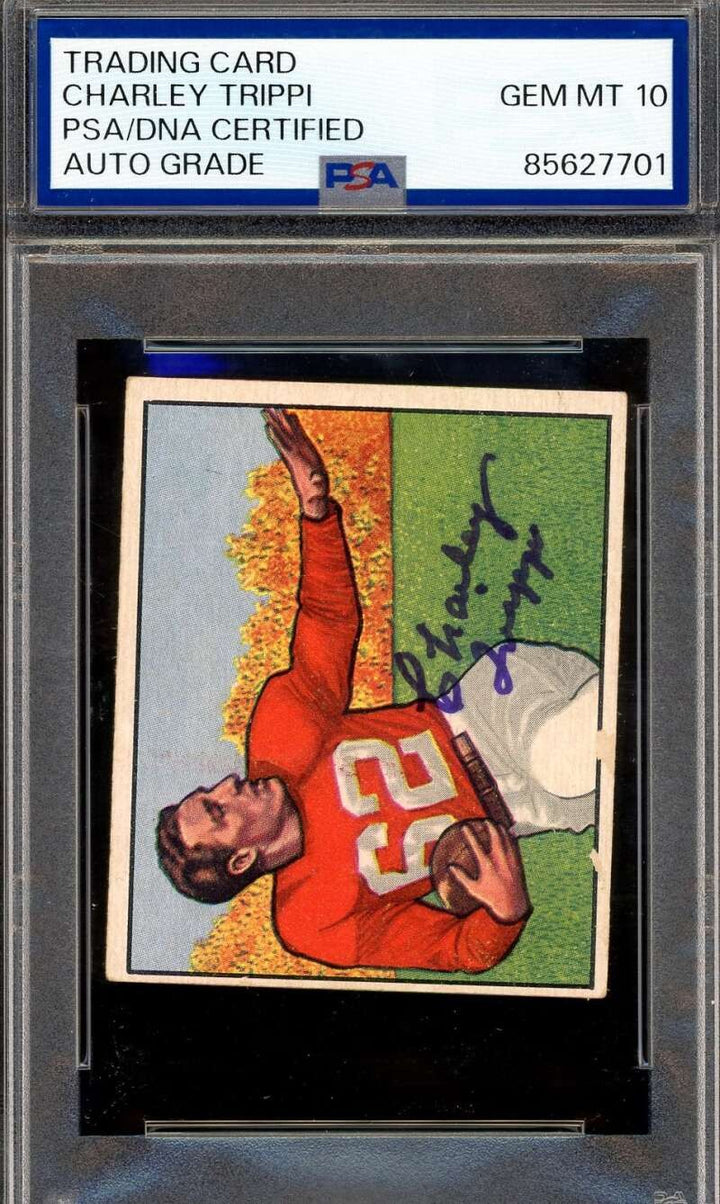 Charley Trippi Gem Mint 10 PSA DNA Signed 1950 Bowman Autograph