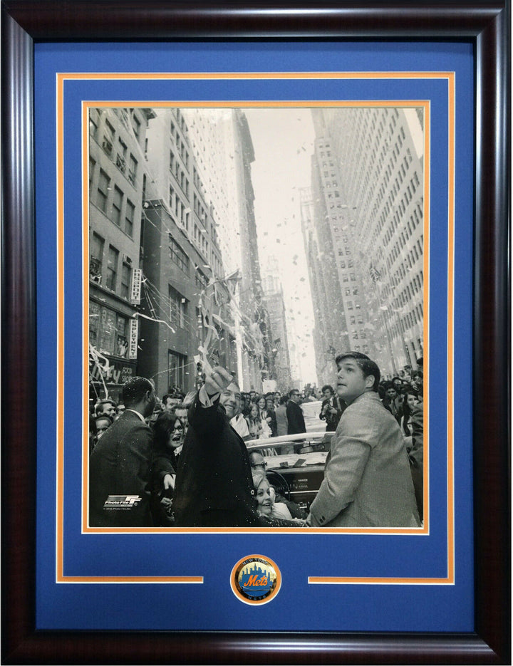 TOM SEAVER JERRY KOOSMAN 1969 METS World Series Parade 16x20 Photo Framed Coin