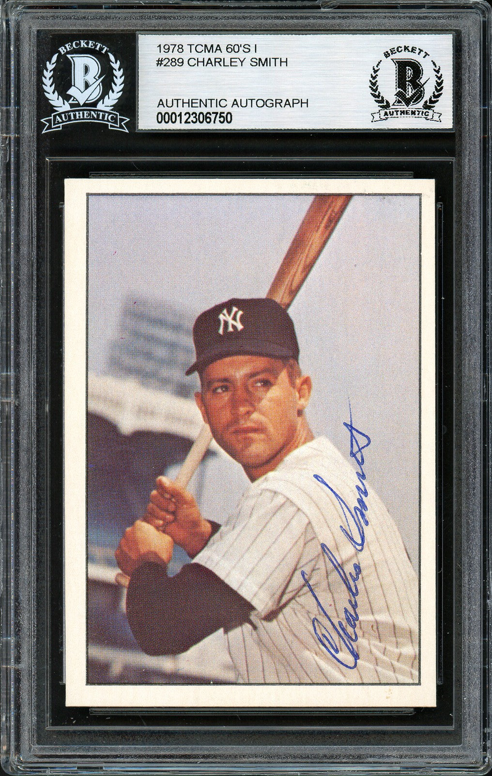 Charley Smith Signed 1978 TCMA Card #289 New York Yankees Beckett BAS #12306750